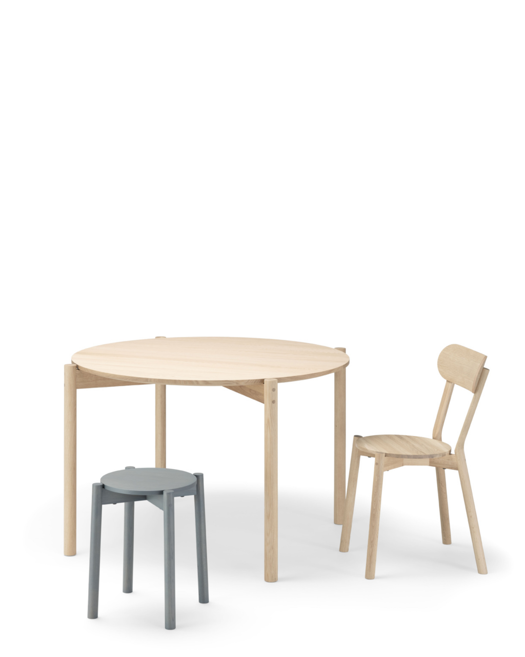 Karimoku New Standard Castor Table Round 110 โต๊ะไม้โอ๊คญี่ปุ่นทรงกลม ดีไซน์มินิมอลโดย BIG-GAME