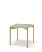 Karimoku New Standard Castor Table Linoleum 75 โต๊ะไม้โอ๊คญี่ปุ่นหน้าโต๊ะ linoleum สีเขียว olive ดีไซน์มินิมอลโดย BIG-GAME สำหรับโต๊ะทำงานหรือโต๊ะอาหา