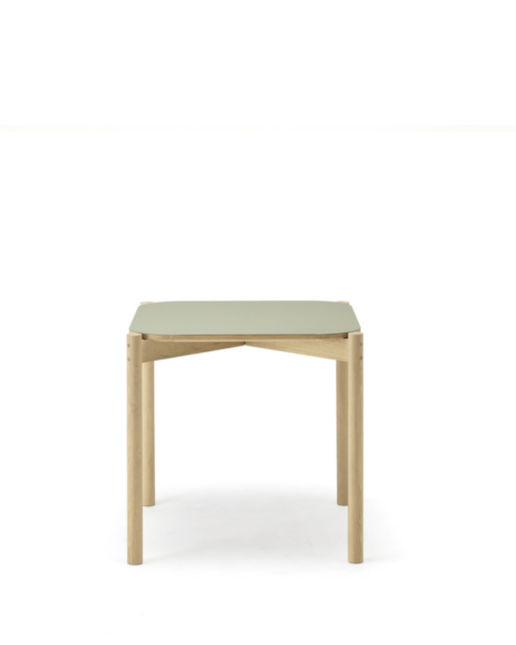 Karimoku New Standard Castor Table Linoleum 75 โต๊ะไม้โอ๊คญี่ปุ่นหน้าโต๊ะ linoleum สีเขียว olive ดีไซน์มินิมอลโดย BIG-GAME สำหรับโต๊ะทำงานหรือโต๊ะอาหา