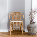 Sika Design Robert Dining Chair เก้าอี้กินข้าวหวาย โครงสร้าง rattan ขนาด 46×43×2 ซม.