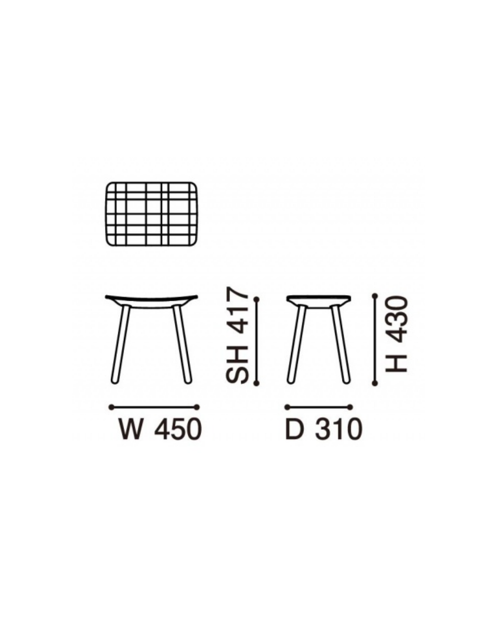 Karimoku New Standard Colour Stool สตูลไม้ลายกริดสี ออกแบบโดย Scholten & Baijings