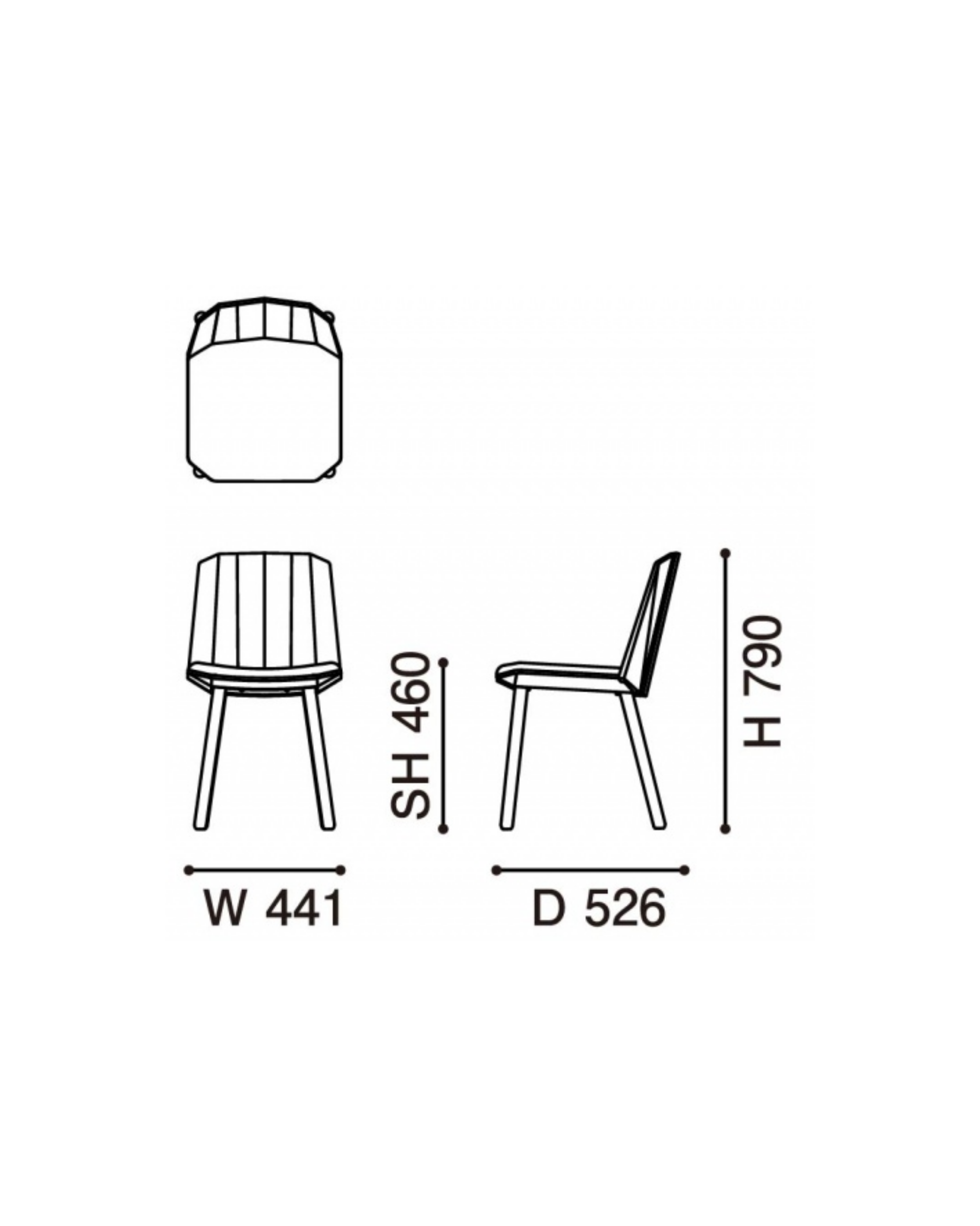 Karimoku New Standard Colour Wood Sidechair เก้าอี้ไม้โอ๊คดีไซน์กราฟิก ออกแบบโดย Scholten & Baijings