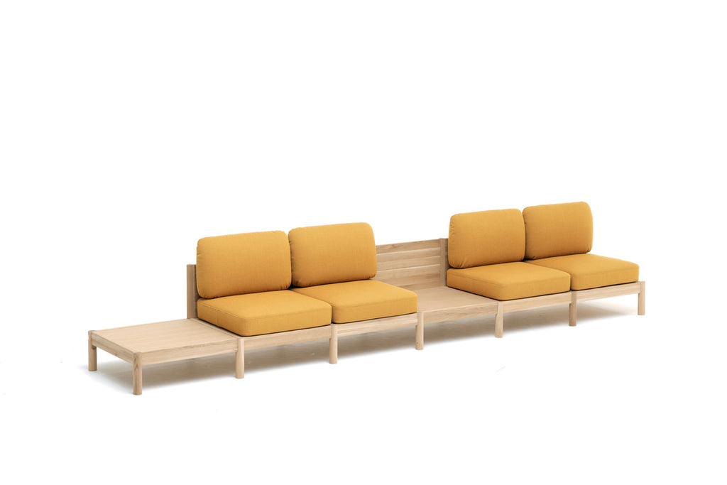 Karimoku New Standard Castor Lobby Sofa System ระบบโซฟาโมดูลาร์สำหรับพื้นที่สาธารณะ โครงไม้โอ๊คญี่ปุ่น ออกแบบโดย BIG-GAME