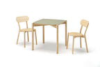 Karimoku New Standard Castor Table Linoleum 75 โต๊ะไม้โอ๊คญี่ปุ่นหน้าโต๊ะ linoleum สีเขียว olive ดีไซน์มินิมอลโดย BIG-GAME สำหรับโต๊ะทำงานหรือโต๊ะอาหา