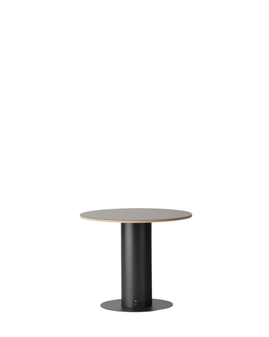 Very Good & Proper Dowel Barrel Table โต๊ะทรงกลมฐานเหล็กทรงกระบอก หน้า linoleum หรือไม้ veneer ออกแบบโดย Team VG&P