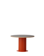 Very Good & Proper Dowel Barrel Table โต๊ะทรงกลมฐานเหล็กทรงกระบอก หน้า linoleum หรือไม้ veneer ออกแบบโดย Team VG&P