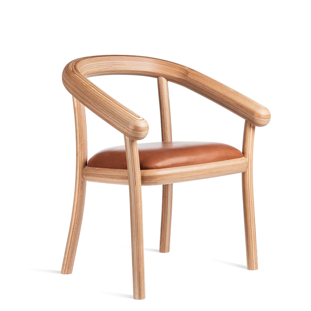Made by Choice ELLA Chair เก้าอี้ birch plywood พร้อมเบาะหนัง natural leather ออกแบบโดย Thomas Sandell