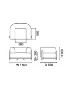 Karimoku New Standard Elephant Sofa 1-Seater โซฟาเดี่ยวเบาะบุผ้าฐานไม้เกาลัด ออกแบบโดย Christian Haas