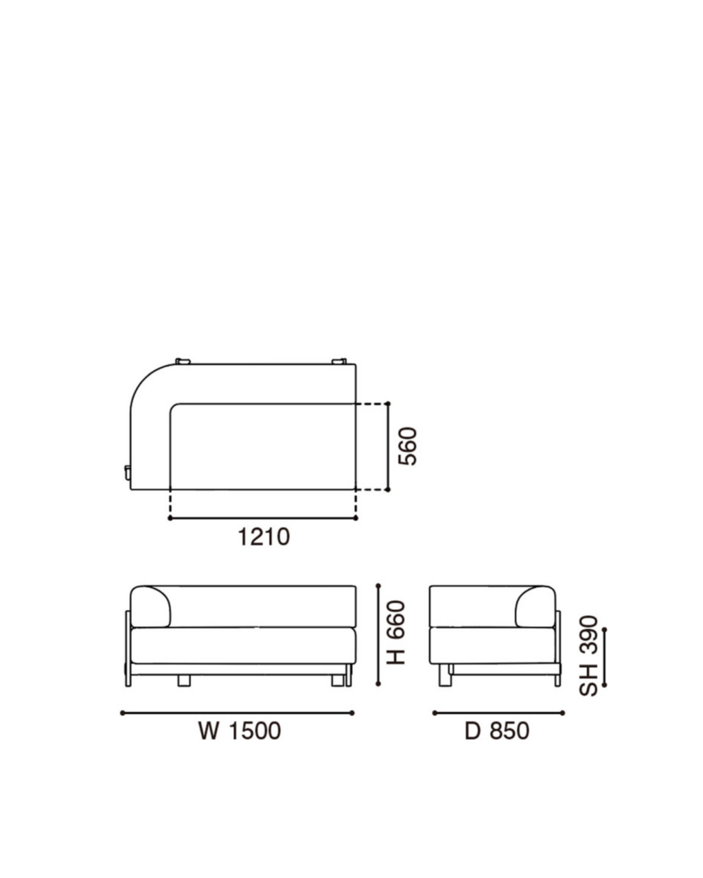 Karimoku New Standard Elephant Sofa 2-Seater Right Arm Corner โมดูลโซฟาเบาะบุผ้าฐานไม้เกาลัด ออกแบบโดย Christian Haas