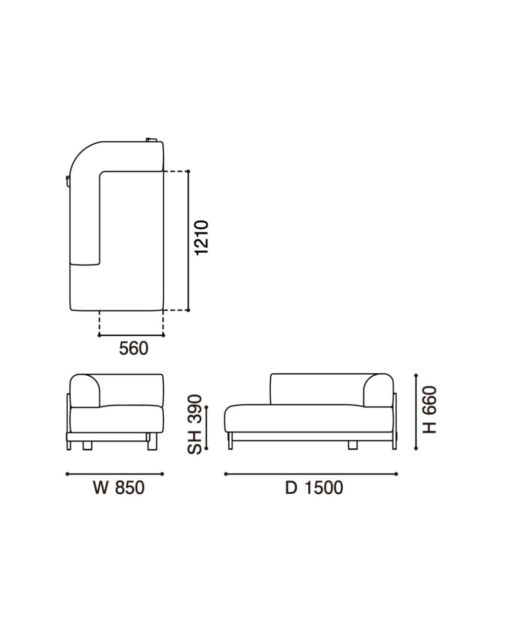 Karimoku New Standard Elephant Sofa Chaise Longue L โซฟาเชสลองเบาะบุผ้าฐานไม้เกาลัด ออกแบบโดย Christian Haas