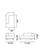 Karimoku New Standard Elephant Sofa Chaise Longue L โซฟาเชสลองเบาะบุผ้าฐานไม้เกาลัด ออกแบบโดย Christian Haas