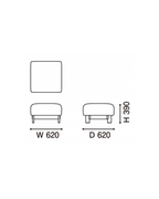 Karimoku New Standard Elephant Sofa Ottoman สตูลเบาะสำหรับโซฟา ฐานไม้เกาลัด ออกแบบโดย Christian Haas
