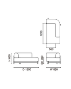 Karimoku New Standard Elephant Sofa Chaise Longue R โซฟาเชสลองเบาะบุผ้าฐานไม้เกาลัด ออกแบบโดย Christian Haas
