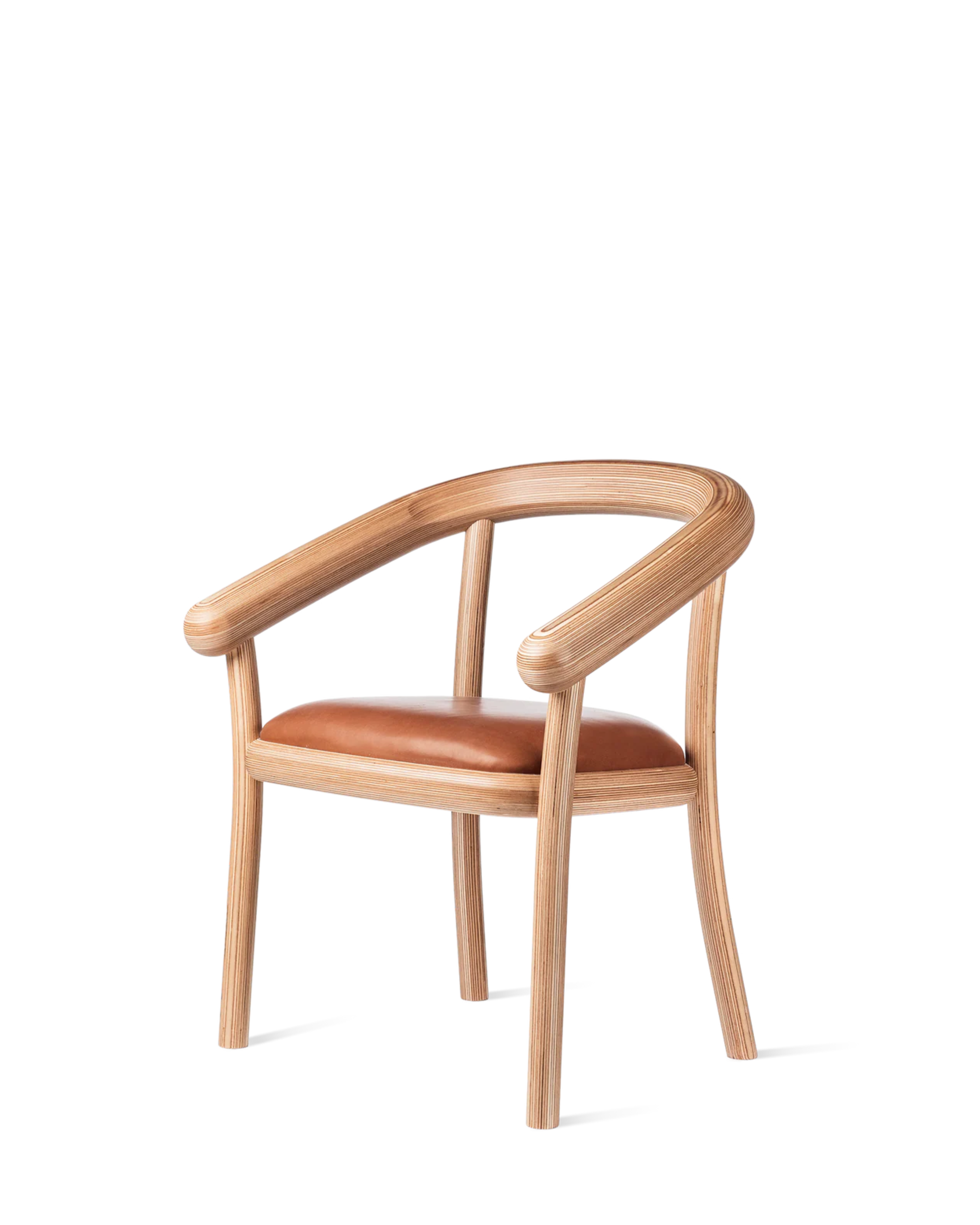 Made by Choice ELLA Chair เก้าอี้ birch plywood พร้อมเบาะหนัง natural leather ออกแบบโดย Thomas Sandell