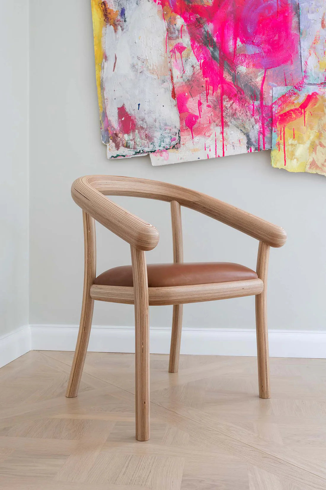 Made by Choice ELLA Chair เก้าอี้ birch plywood พร้อมเบาะหนัง natural leather ออกแบบโดย Thomas Sandell