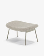 Case Furniture Ella Ottoman สตูลพักเท้าทรงโมเดิร์น หุ้มผ้า Bouclé เนื้อนุ่ม พร้อมฐานให้เลือก 4 แบบ ทั้งเหล็กดำ สเตนเลส ไม้โอ๊ค และไม้วัลนัต ออกแบบโดย Matthew Hilton ใช้คู่กับ Ella Lounge Chair