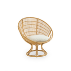Sika Design Luna Lounge Chair เก้าอี้พักผ่อนหวาย พร้อมเบาะผ้า