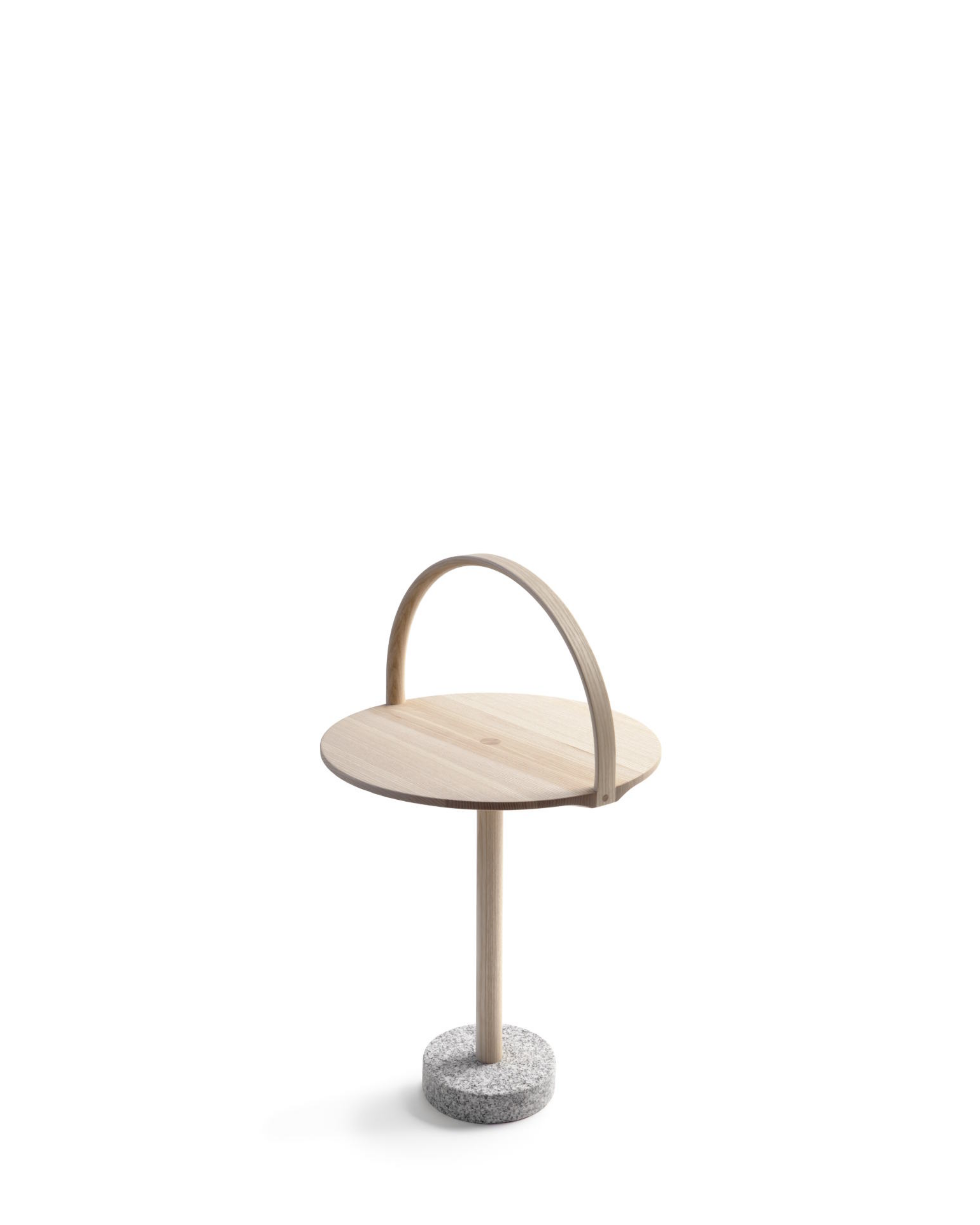 Nikari February Side Table โต๊ะ ash พร้อมฐาน granite และหูจับ ออกแบบโดย Thomas Sandell