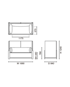 Karimoku New Standard Fence Sofa 2-Seater โซฟาพนักพิงสูงโครงไม้โอ๊คเบาะบุผ้า ออกแบบโดย Geckeler Michels