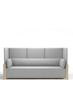Karimoku New Standard Fence Sofa 3-Seater โซฟาพนักพิงสูงโครงไม้โอ๊คเบาะบุผ้า ออกแบบโดย Geckeler Michels