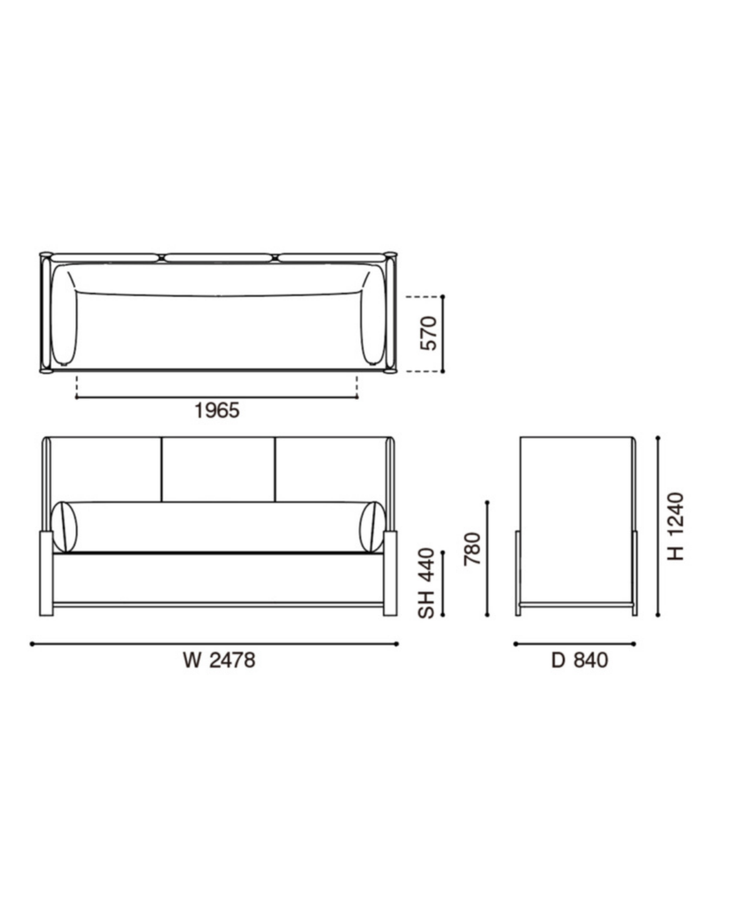 Karimoku New Standard Fence Sofa 3-Seater โซฟาพนักพิงสูงโครงไม้โอ๊คเบาะบุผ้า ออกแบบโดย Geckeler Michels