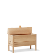 ม้านั่งเก็บของไม้โอ๊ค Form & Refine รุ่น A Line Storage Bench 68 พร้อมฝาเปิดหูจับหนัง ขาเฉือนองศาให้ลุคโปร่ง มีทั้ง Oak และ White Oak