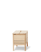 ม้านั่งเก็บของไม้โอ๊ค Form & Refine รุ่น A Line Storage Bench 68 พร้อมฝาเปิดหูจับหนัง ขาเฉือนองศาให้ลุคโปร่ง มีทั้ง Oak และ White Oak