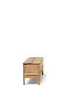 ม้านั่งไม้เก็บของ Form & Refine A Line Storage Bench 111 ช่องแยกสองส่วน หูจับหนัง ขาเฉือนองศา มีให้เลือก Oak, White Oak และ Black
