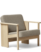เก้าอี้ Block Lounge Chair จาก Form & Refine โครงไม้โอ๊คเต็มชิ้น เบาะบุผ้า Hallingdal 65 งานเย็บโชว์ตะเข็บ ดีไซน์กะทัดรัดแต่นั่งสบาย เหมาะกับพื้นที่เล็กและห้องนั่งเล่น