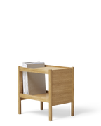 โต๊ะข้าง Form & Refine Journal Side Table ไม้โอ๊คยุโรป ขาโต๊ะคมชัด ท็อปขอบโค้ง มีช่องเก็บแมกกาซีน ใช้ได้ทั้งข้างเตียงและโซฟา
