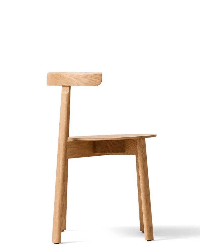 Form & Refine Lunar Chair เก้าอี้ไม้โอ๊คพนักพิงโค้งชิ้นเดียว โครง X-shape เบานั่งสบาย มีทั้งรุ่นไม้และรุ่นหุ้มผ้า Hallingdal ดีไซน์นอร์ดิกร่วมสมัย