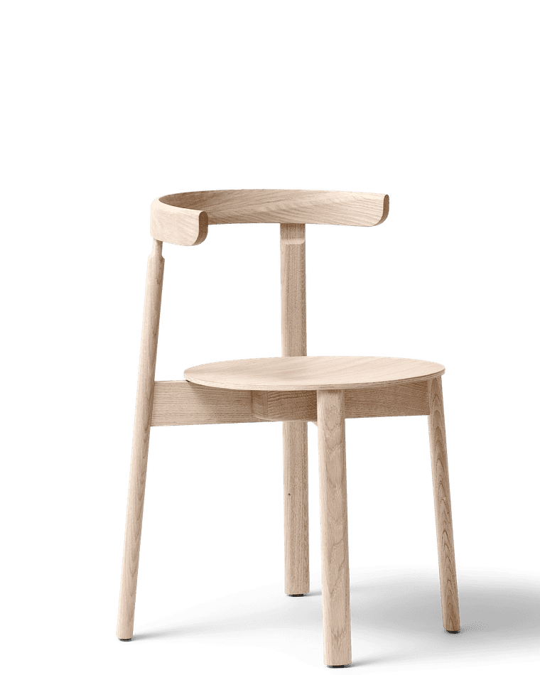 Form & Refine Lunar Chair เก้าอี้ไม้โอ๊คพนักพิงโค้งชิ้นเดียว โครง X-shape เบานั่งสบาย มีทั้งรุ่นไม้และรุ่นหุ้มผ้า Hallingdal ดีไซน์นอร์ดิกร่วมสมัย