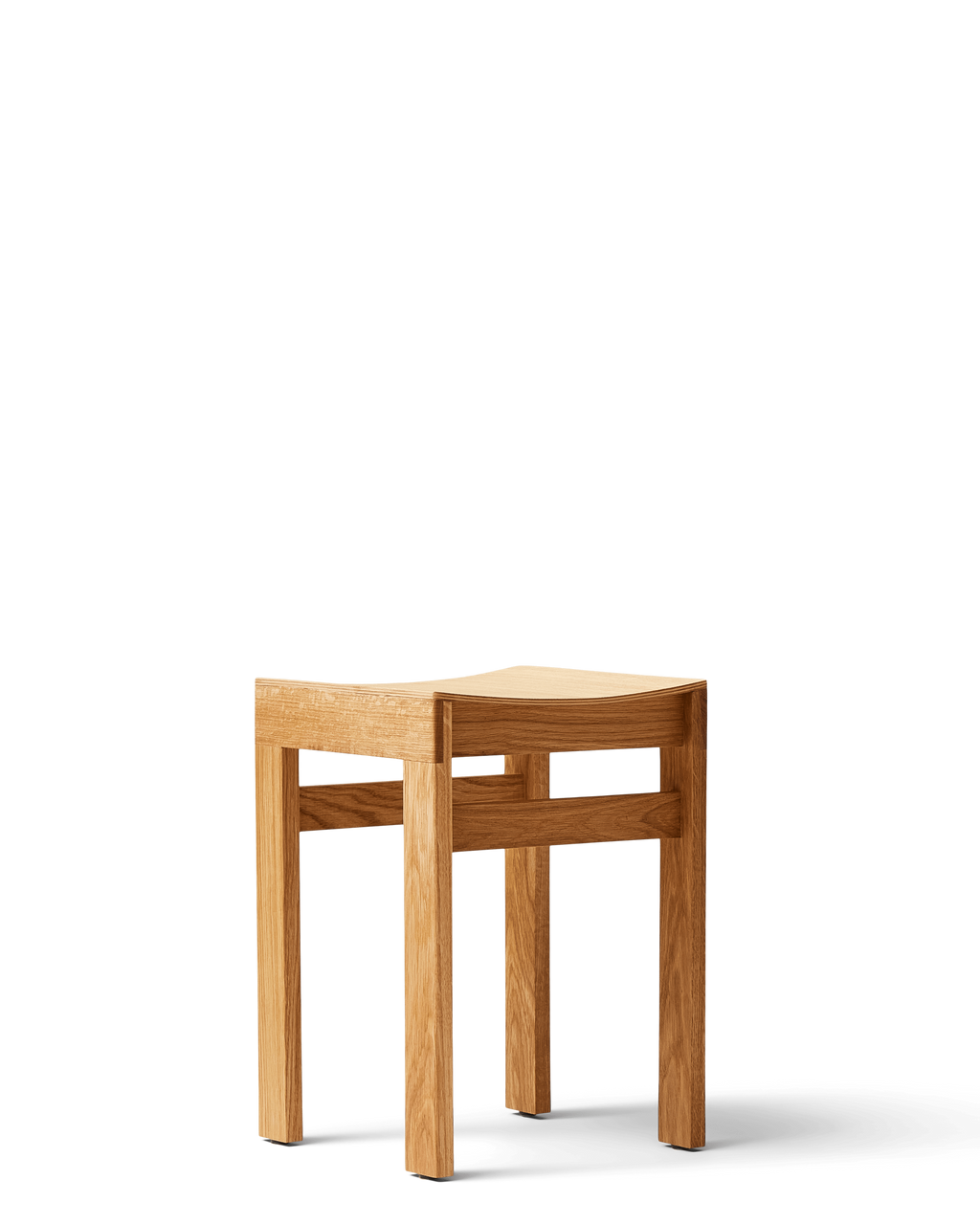 Form & Refine Sonder Stool สตูลไม้โอ๊คเบาะโค้งดีไซน์เรียบโปร่ง สไตล์สแกนดิเนเวียน ใช้เป็นเก้าอี้หรือโต๊ะข้างได้