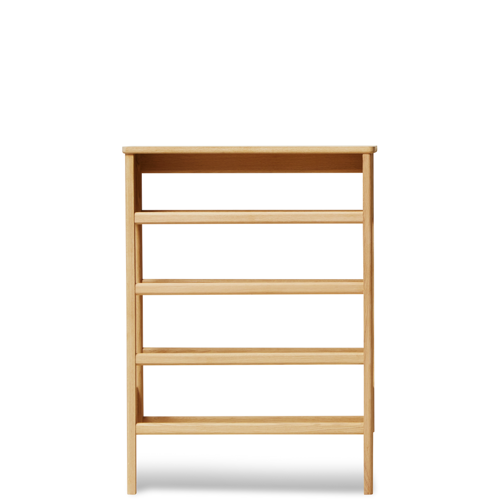 A Line Shoe Rack ชั้นวางรองเท้าไม้โอ๊คพร้อมโต๊ะคอนโซลดีไซน์มินิมอล ออกแบบโดย Jonas Herman