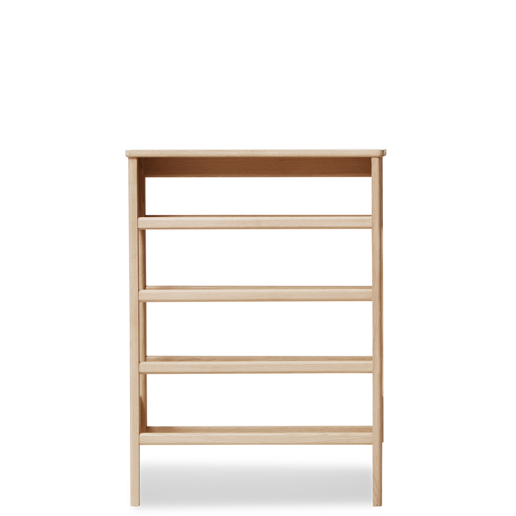 A Line Shoe Rack ชั้นวางรองเท้าไม้โอ๊คพร้อมโต๊ะคอนโซลดีไซน์มินิมอล ออกแบบโดย Jonas Herman