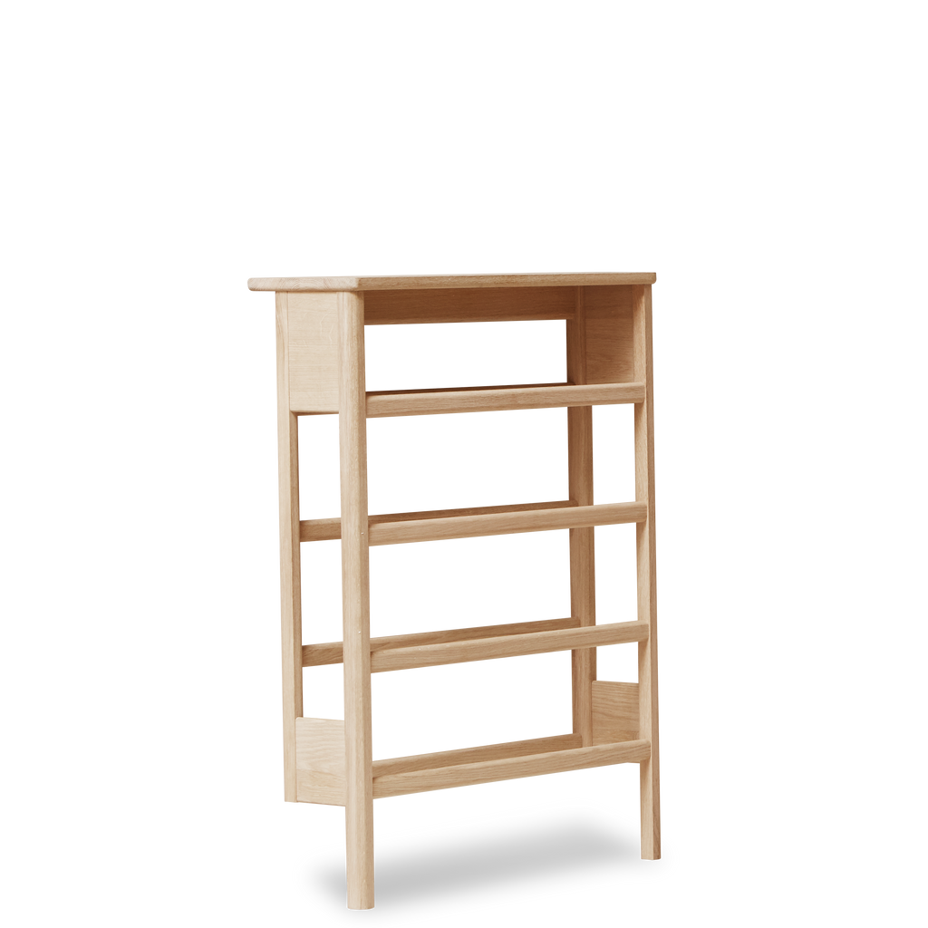 A Line Shoe Rack ชั้นวางรองเท้าไม้โอ๊คพร้อมโต๊ะคอนโซลดีไซน์มินิมอล ออกแบบโดย Jonas Herman