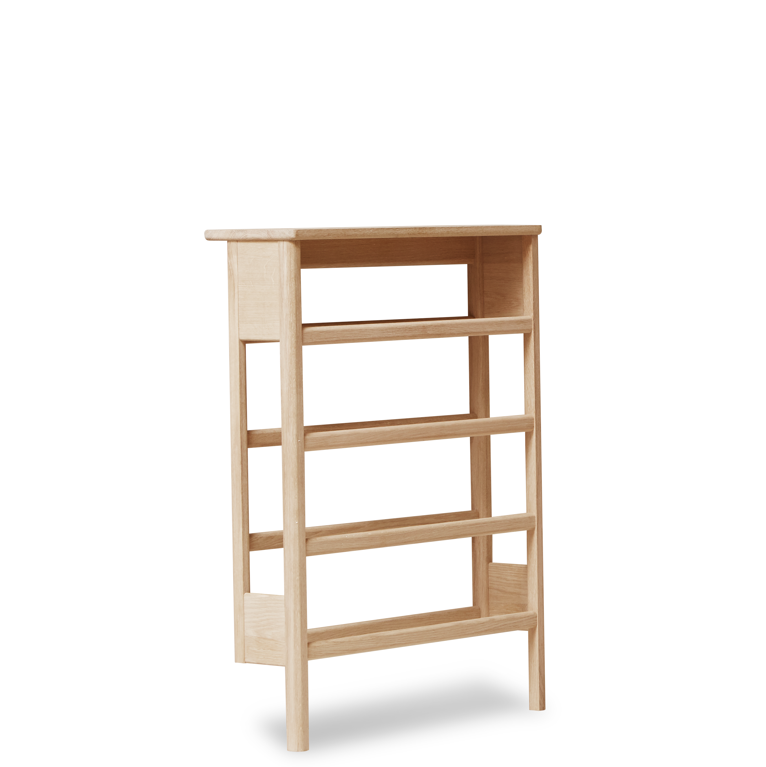 A Line Shoe Rack ชั้นวางรองเท้าไม้โอ๊คพร้อมโต๊ะคอนโซลดีไซน์มินิมอล ออกแบบโดย Jonas Herman