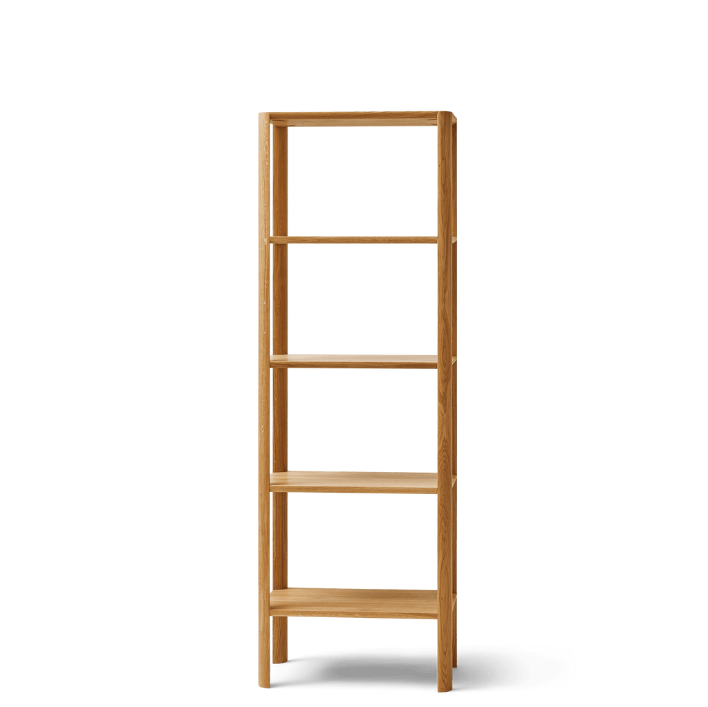 Leaf Shelf 0.5×5 ชั้นวางไม้โอ๊คดีไซน์มินิมอลเสาทรงใบไม้ ออกแบบโดย Jonas Lutz