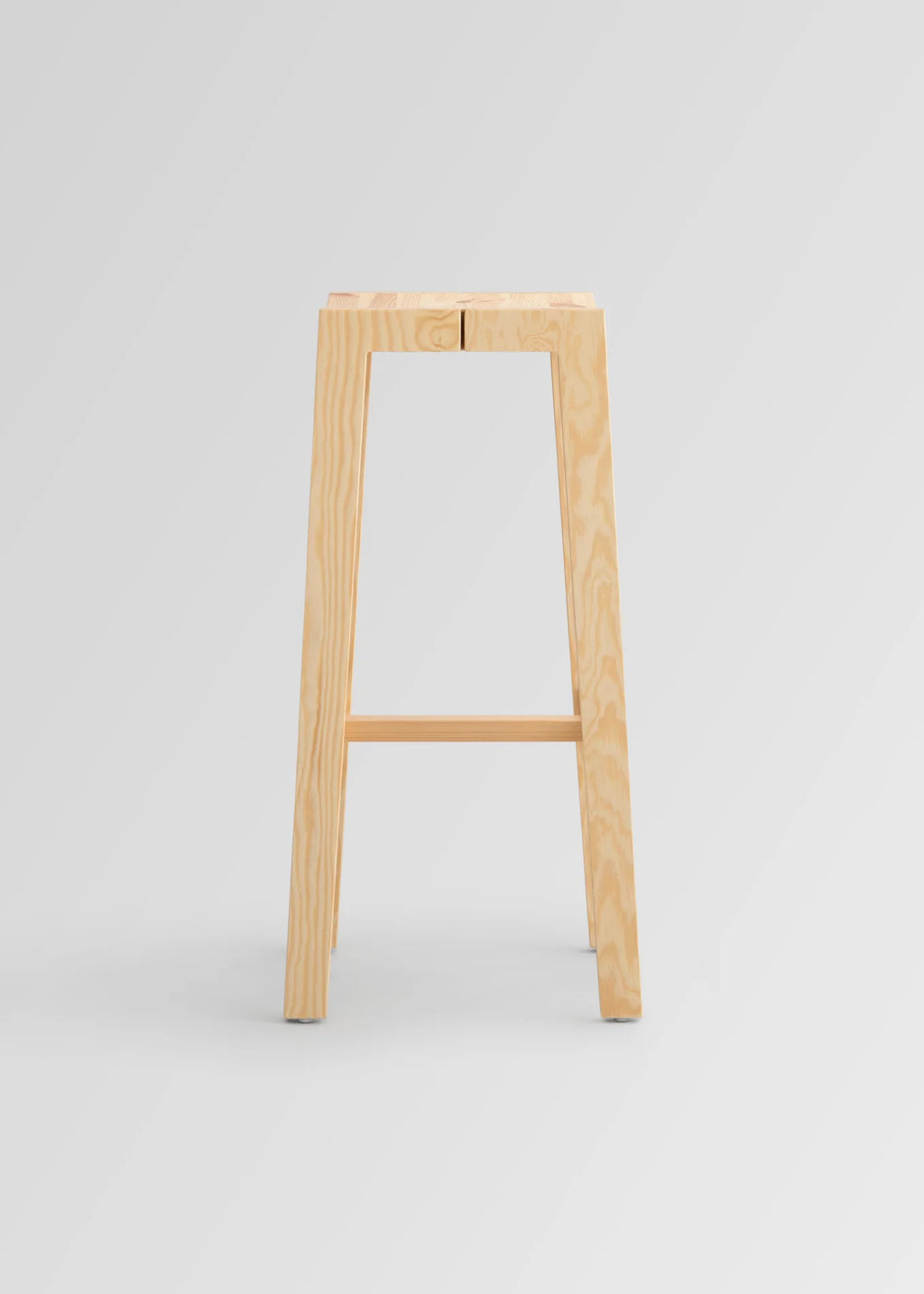 Vaarnii 016 Maasto Bar Stool สตูลไม้ pine โครงสร้างเรียบง่าย พร้อมที่วางเท้า copper