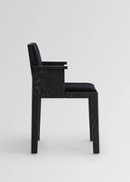 Vaarnii 016 Maasto Dining Armchair Upholstered Black เก้าอี้ไม้ pine สีดำ มีที่วางแขนและเบาะ