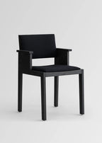 Vaarnii 016 Maasto Dining Armchair Upholstered Black เก้าอี้ไม้ pine สีดำ มีที่วางแขนและเบาะ