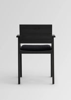 Vaarnii 016 Maasto Dining Armchair Upholstered Black เก้าอี้ไม้ pine สีดำ มีที่วางแขนและเบาะ