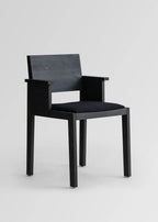 Vaarnii 016 Maasto Dining Armchair Upholstered Black เก้าอี้ไม้ pine สีดำ มีที่วางแขนและเบาะ