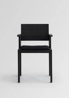Vaarnii 016 Maasto Dining Armchair Upholstered Black เก้าอี้ไม้ pine สีดำ มีที่วางแขนและเบาะ