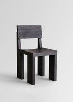 Vaarnii 001 Dining Chair Black เก้าอี้ไม้ pine สีดำ แสดงลายไม้ธรรมชาติ