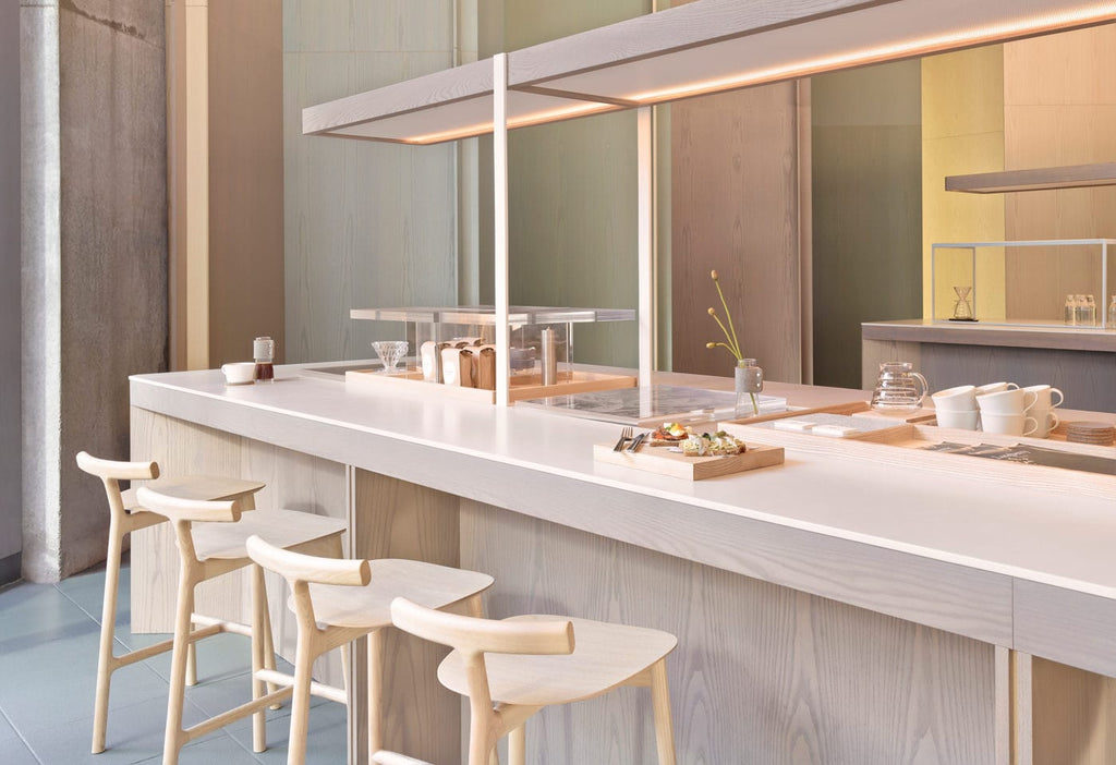 Mattiazzi MC7 RADICE Counter Stool สตูลไม้สามขาสำหรับ counter seating ออกแบบโดย Sam Hecht & Kim Colin