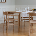 MAKE nordic THY Rectangular Dining Table โต๊ะรับประทานอาหารหน้าโต๊ะลิโนเลียมโครงไม้โอ๊คดีไซน์สแกนดิเนเวียน ออกแบบโดย Esben Pilgaard Jørgensen