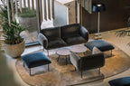 Nakki 2-Seater โซฟาสองที่นั่งพร้อมขาโลหะสีดำ ออกแบบโดย Mika Tolvanen
