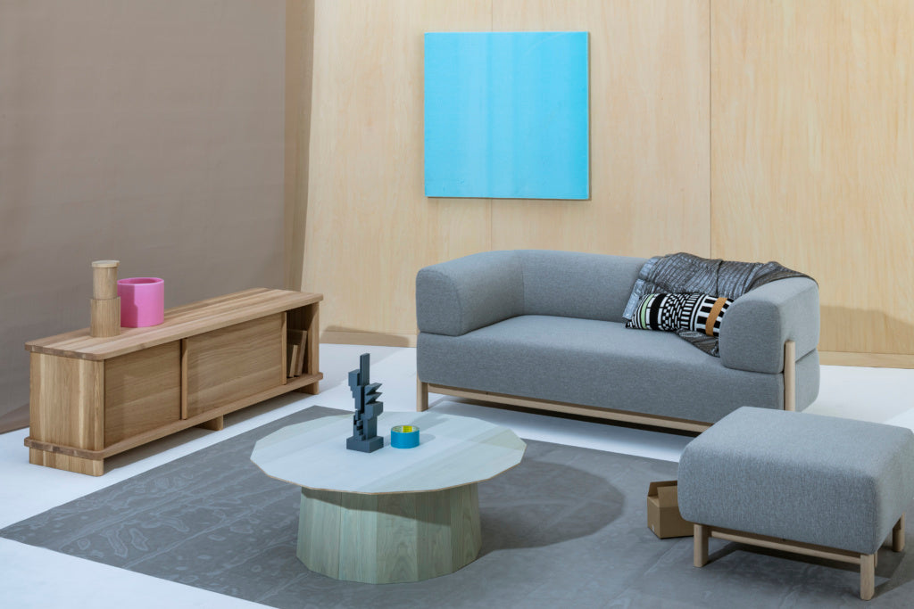Karimoku New Standard Colour Wood Green Grid โต๊ะไม้เกาลัดลายกริดสีเขียว ออกแบบโดย Scholten & Baijings