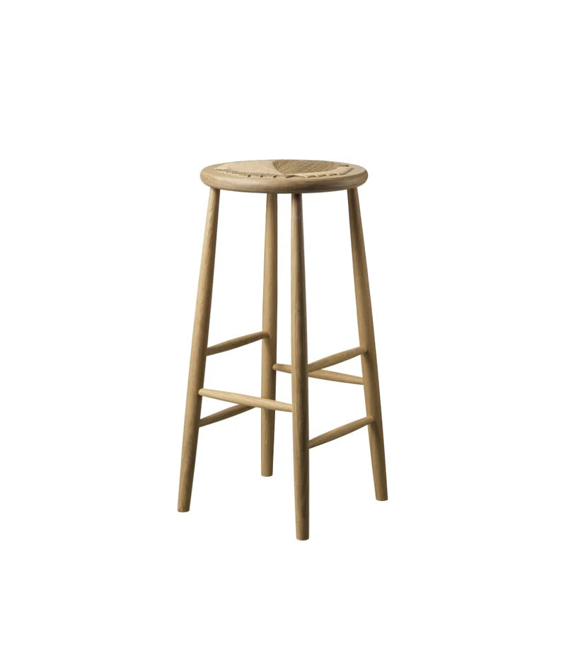 FDB Møbler J165 Stool เก้าอี้ไม้ oak ที่นั่ง papercord ออกแบบโดย Jørgen Bækmark